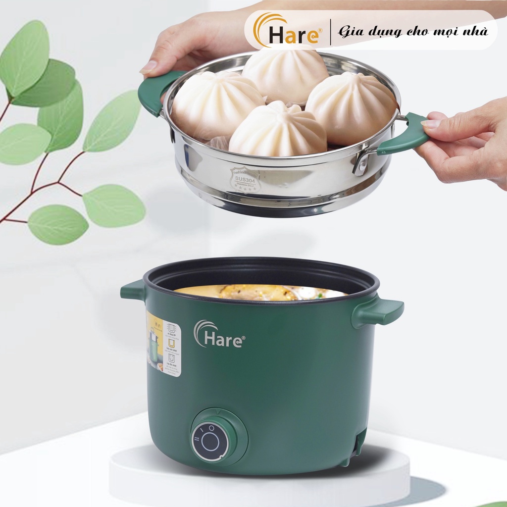 Nồi lẩu điện đa năng mini HR-MF1506 (1.5L) -hàng chính hãng thương hiệu Hare - bảo hành 12 tháng