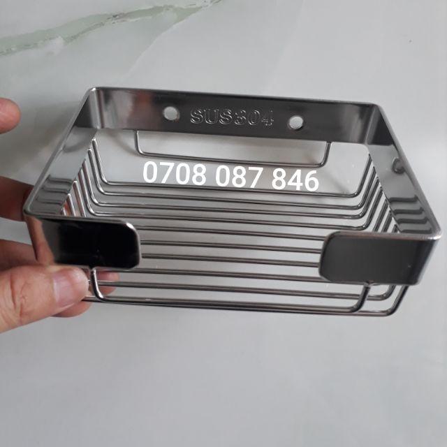 Khay để xà phòng cục inox 304 - Kệ để xà bông inox 304-Rổ để xà bông