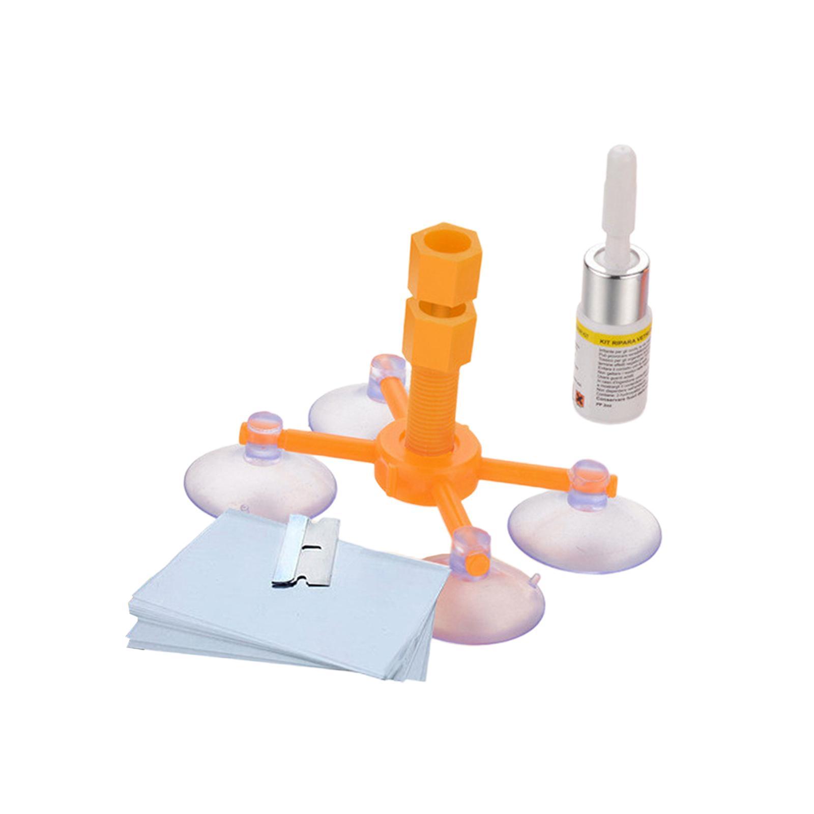 Glass Repair Fluid Windshield Repair Set Repair Parts Tools with 1 Bottle of Resin Auto Glass Repair Set for Star Shaped Crack Cracks