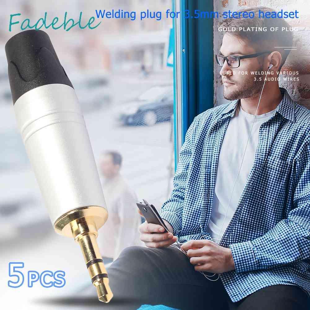 Set 5 Jack Cắm 3 Cực Mạ Vàng 3.5mm Chuyên Dụng Sửa Chữa Tai Nghe