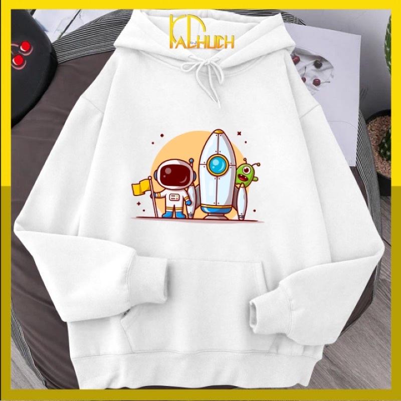 Áo hoodie in phi hành gia Ms01, size từ 40-70kg cho cả nam và nữ,chất liệu vải nỉ mềm mịn thích hợp mặc cặp có 12 màu