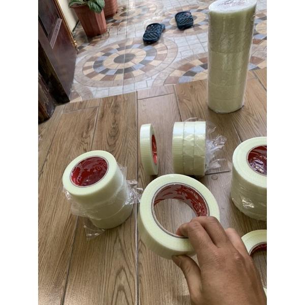 Combo 5cuộn băng dính sợi thuỷ tinh chịu lực khổ 2,5cm và 5cm x 45m