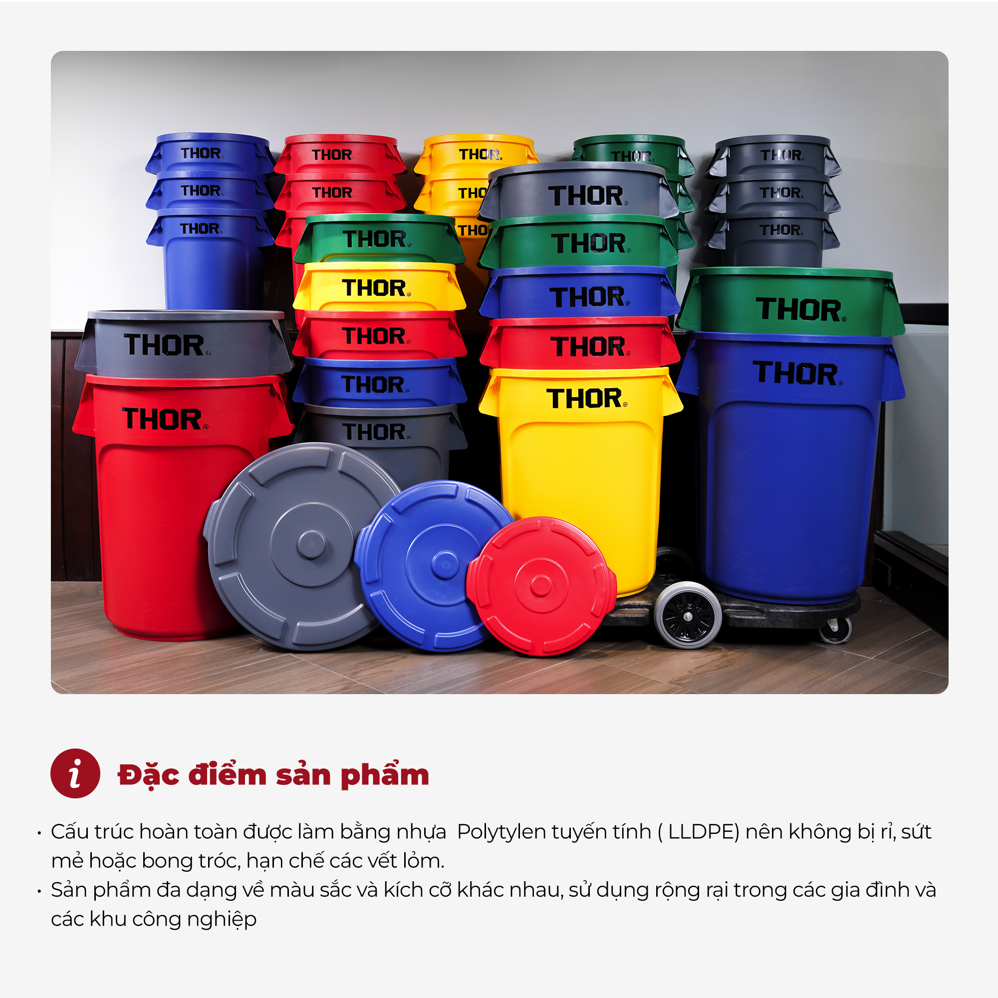 Thùng nhựa tròn đa năng chịu lực THOR 38L thương hiệu TRUST 1011GN