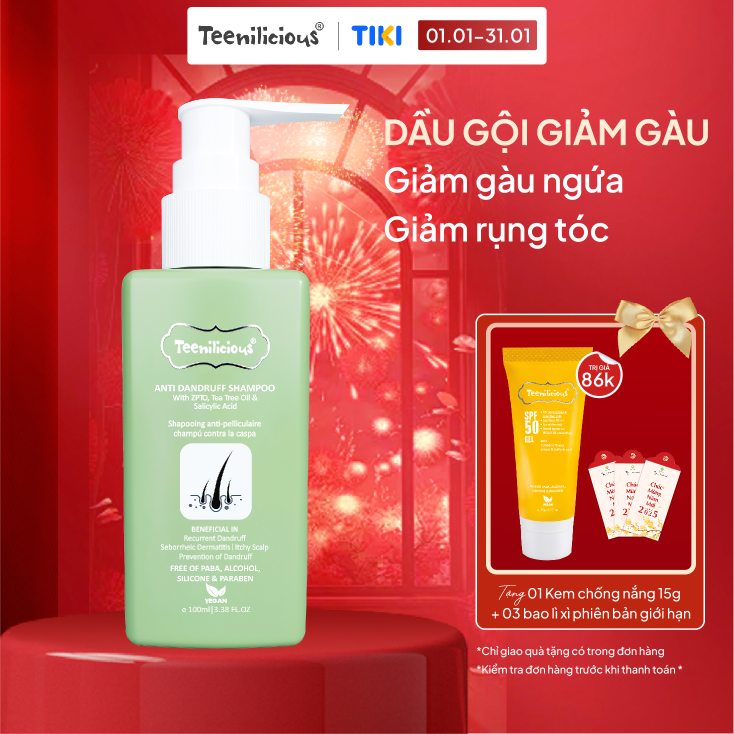 Dầu Gội Teenilicious Anti Dandruff Shampoo Hỗ Trợ Trị Gàu Giảm Ngứa Da Đầu Và Giảm Rụng Tóc 100ml