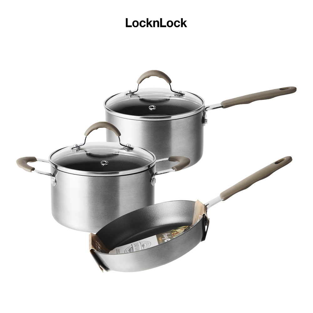 Bộ nồi chảo Handy Cook LocknLock 3 món (LHD1141 - LHD1142 -LHD1163)