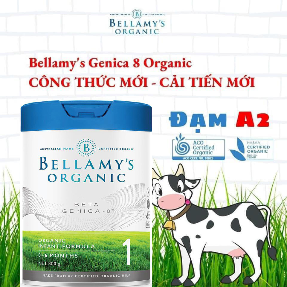 Sữa hữu cơ Bellamy's Organic Beta Genica 8+ số 1 (350g) - Nhập khẩu Úc