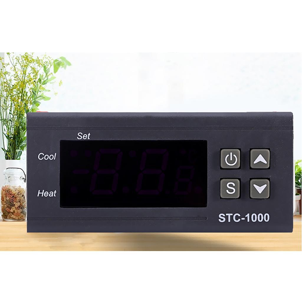 2x Dual Stage Digital Temperature Controller Fahrenheit Thermostat with Sensor for 3D Printer,Freezer,Fridge,Hatching