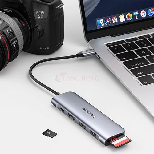 Cổng chuyển đổi Ugreen 6-in-1 USB-C Multifunction Adapter CM195 70411 - Hàng chính hãng