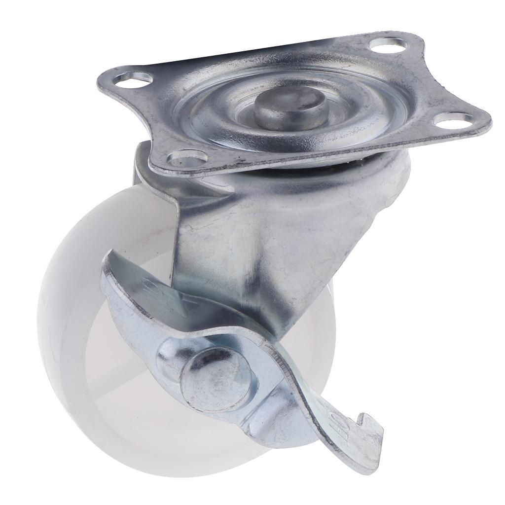 1Pack 1.5'' Swivel Caster Nylon Wheel Top Plate Bearing Heavy Duty With Brake
