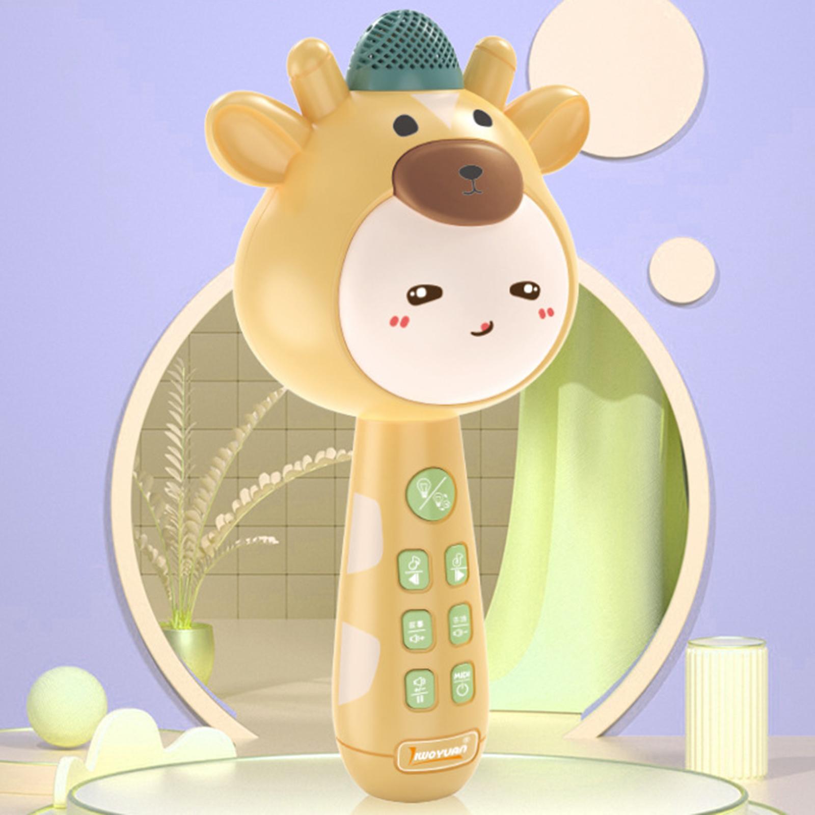 Portable Wireless Bluetooth Karaoke Pause to Continue Change Sound for Kids pink