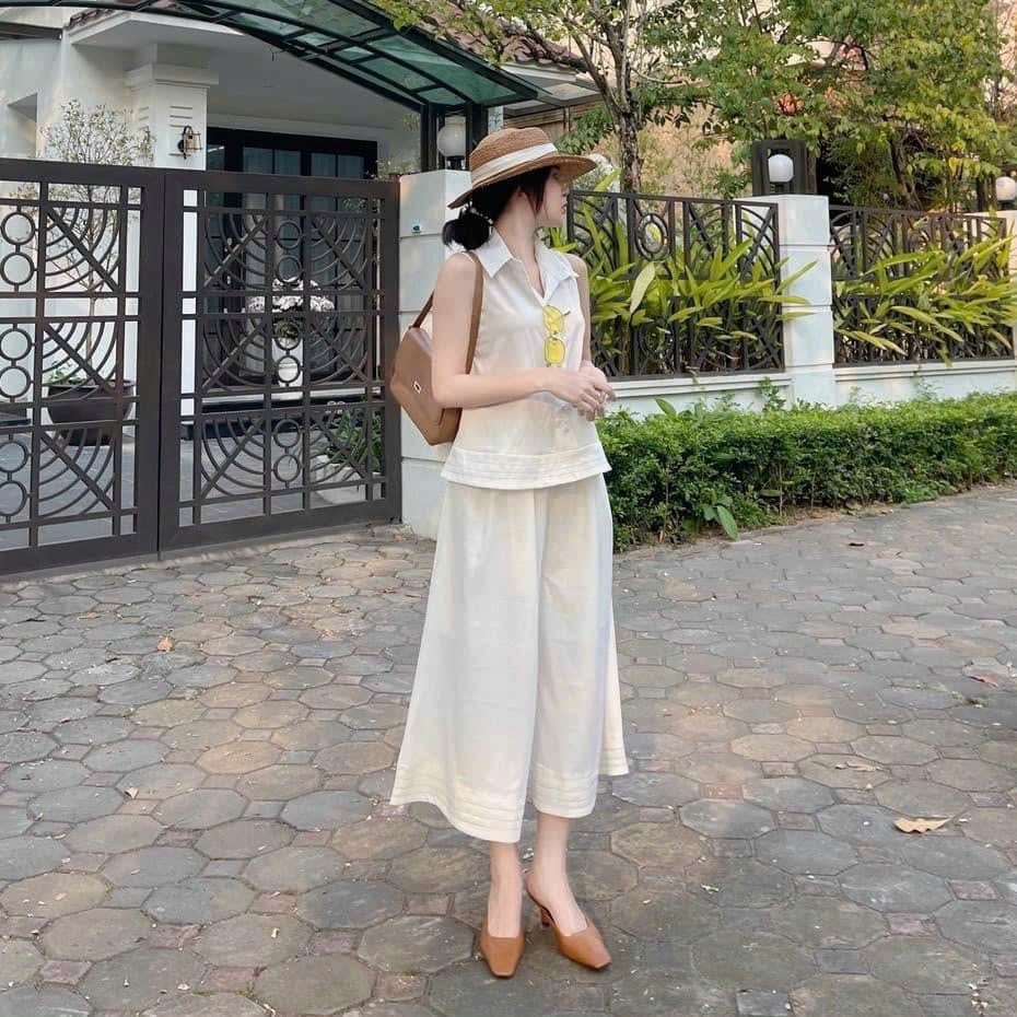 Set Áo Sơ Mi kèm Quần Lỡ Ống Rộng