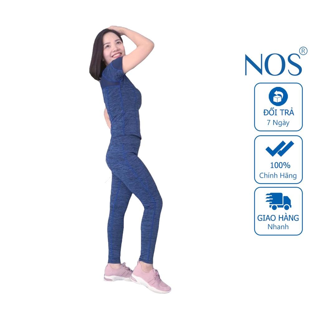 Bộ đồ tập gym, yoga và aerobic xanh navy NOS - rất dễ mặc, chất co giãn, hoàn toàn không kén tuổi, không kén dáng NOS12