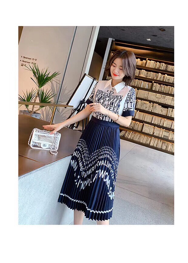 Đầm nữ họa  tiết dáng  xòe cao cấp