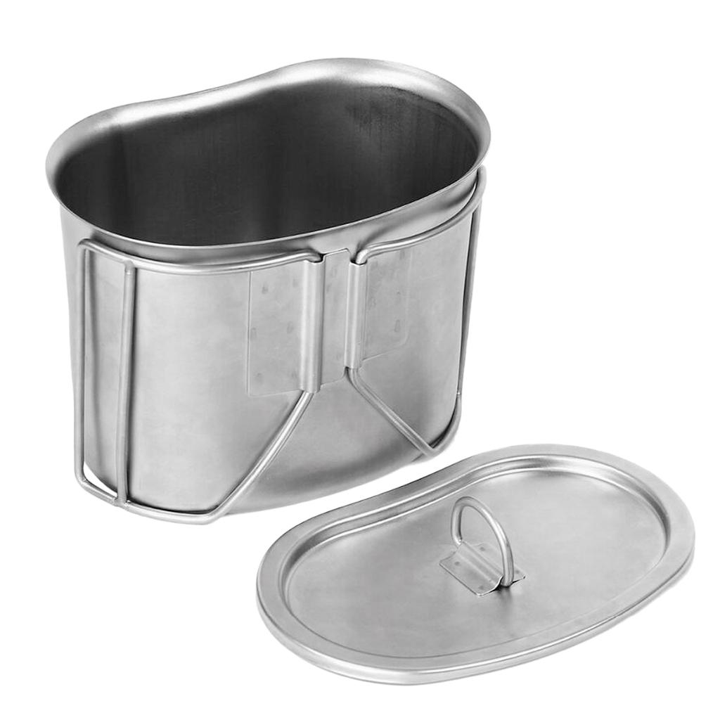 Outdoor Camping Stainless Steel Water Cup Kettle Single Pot Box With Hanging