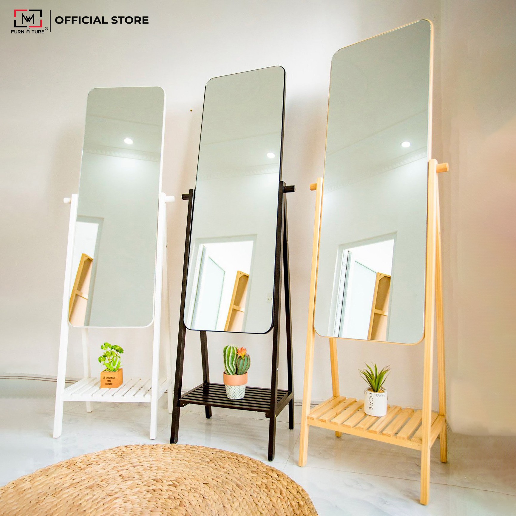 GƯƠNG SOI TOÀN THÂN TRÀN VIỀN CÓ KỆ - FRAMELESS MIRROR SHELF