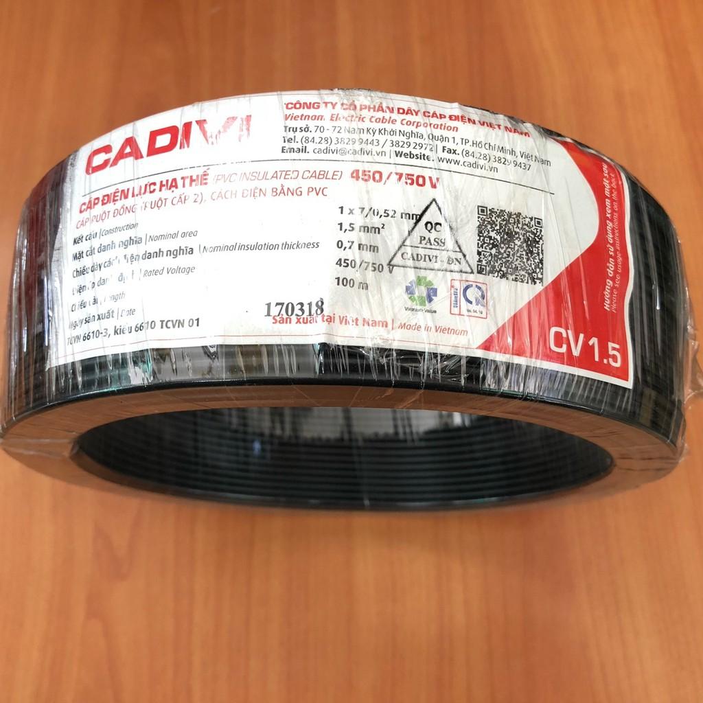 Dây Điên Đơn Cadivi 1.5mm2, dây cáp CV 1.5mm, cáp điện giá rẻ