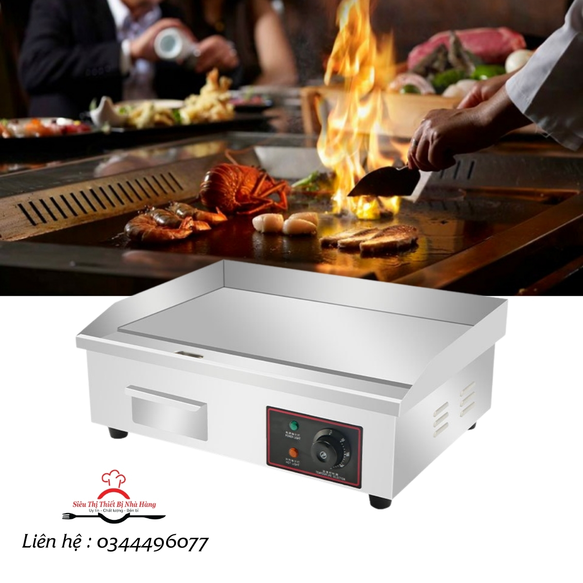 [Dùng điện] TẶNG XẺNG LẬT BÁNH - Bếp chiên rán mặt phẳng điện ngắn GH 818B- Bếp làm bánh doraemon