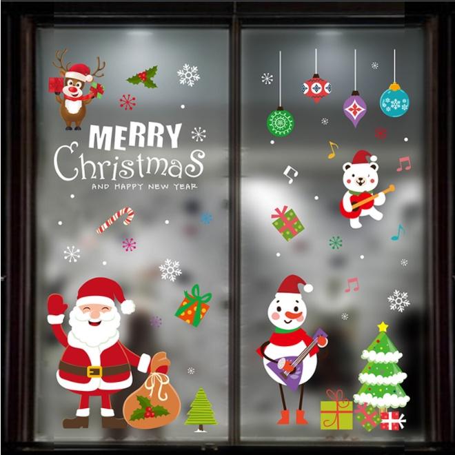 Decal trang trí Noel Hít Tĩnh Điện - Combo Noel đầy màu sắc dễ thương ( Nhiều mẫu )