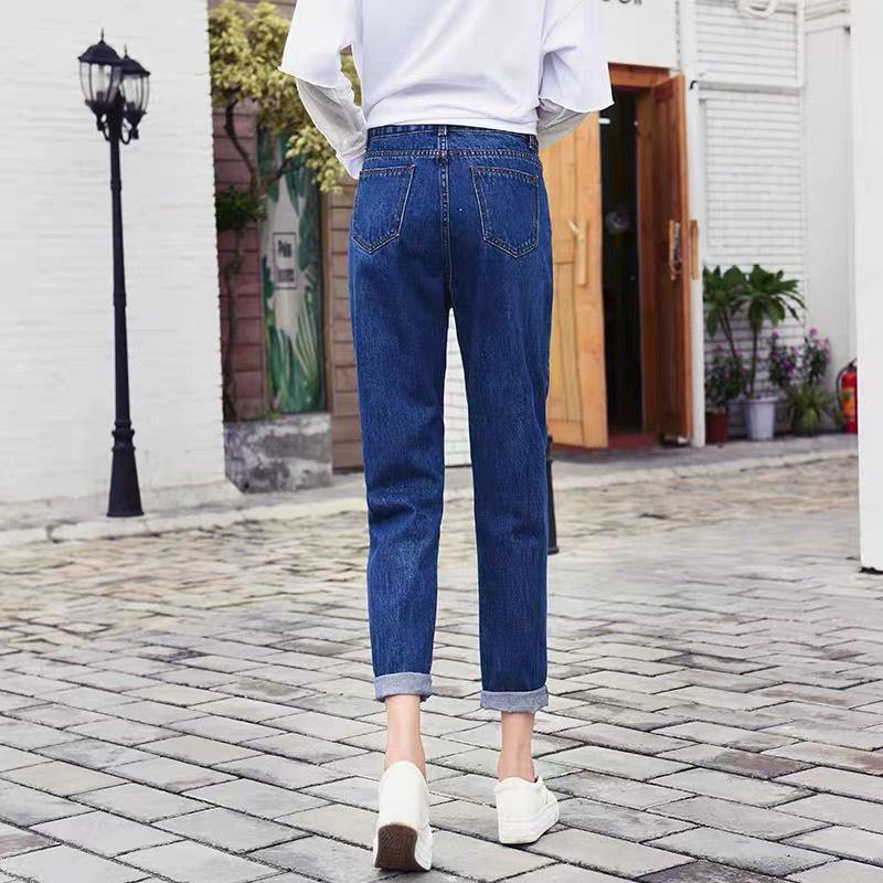 Quần Baggy jean nữ rách 1 gối đủ size 40kg đến 90kg