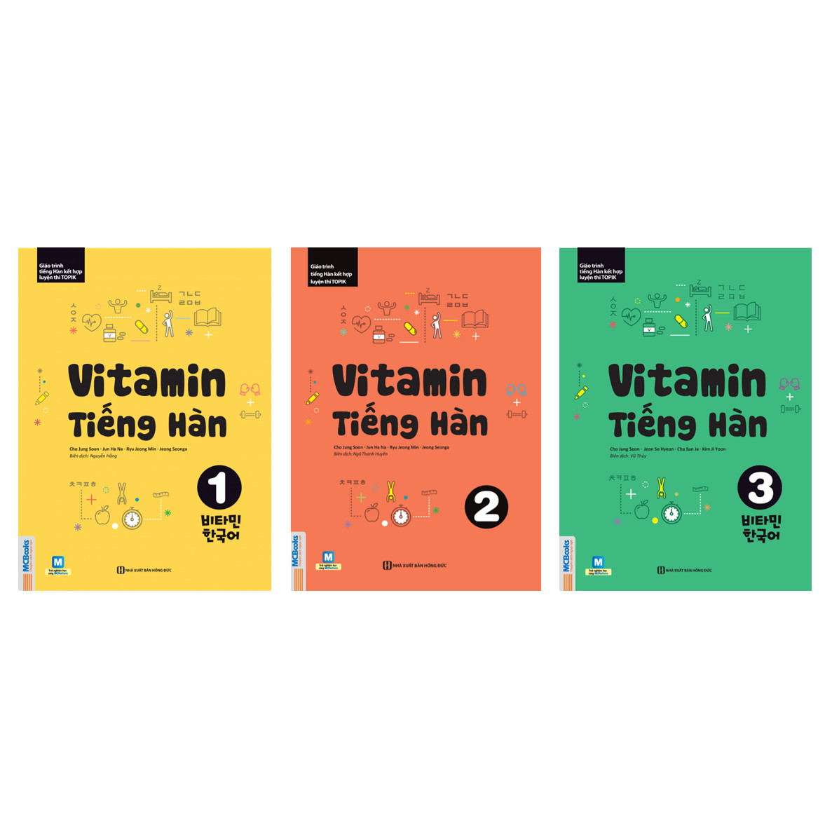 Combo 3 Cuốn: Vitamin Tiếng Hàn 1, 2 Và 3 (Tặng 45 Cấu Trúc Tiếng Hàn Căn Bản Và E-Book Giáo Trình Tiếng Hàn Tổng Hợp) (Học Kèm App: MCBooks Application)