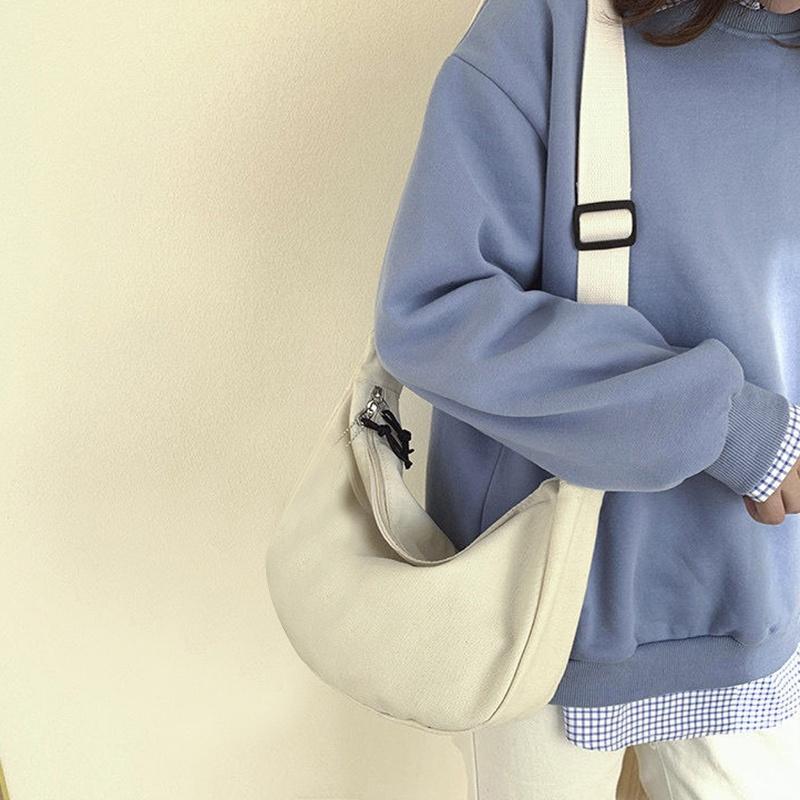 Túi Đeo Chéo Một Bên Vai Bằng Vải Bạt Thời Trang Hàn Nhật Dành Cho Học Sinh Nữ HB
