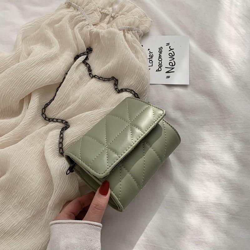 Small Bag Women's Bag Korean Style Simple All-Match Fashion Diamond Chain Shoulder Bag Messenger Bag