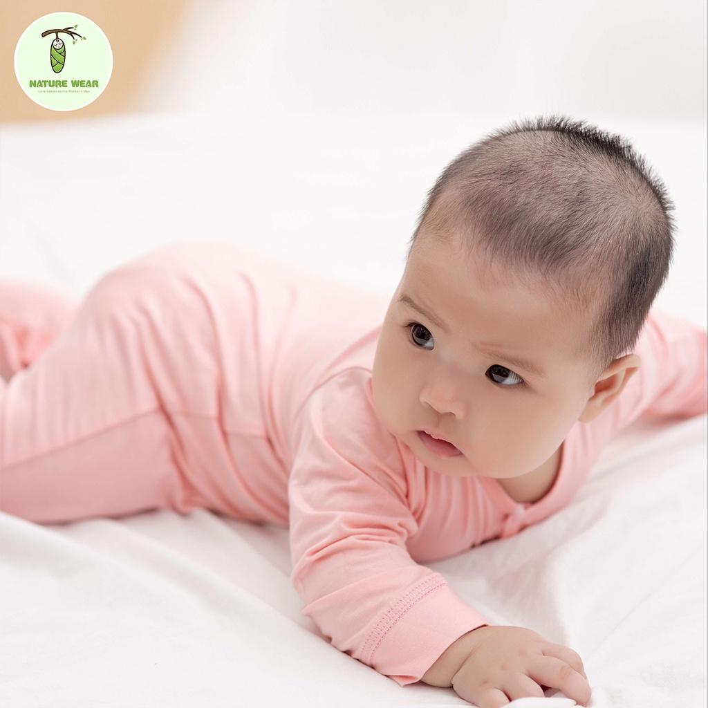 Bộ body dài sơ sinh Nature Wear - vải bamboo (kèm mũ bao tay chân hoặc yếm)