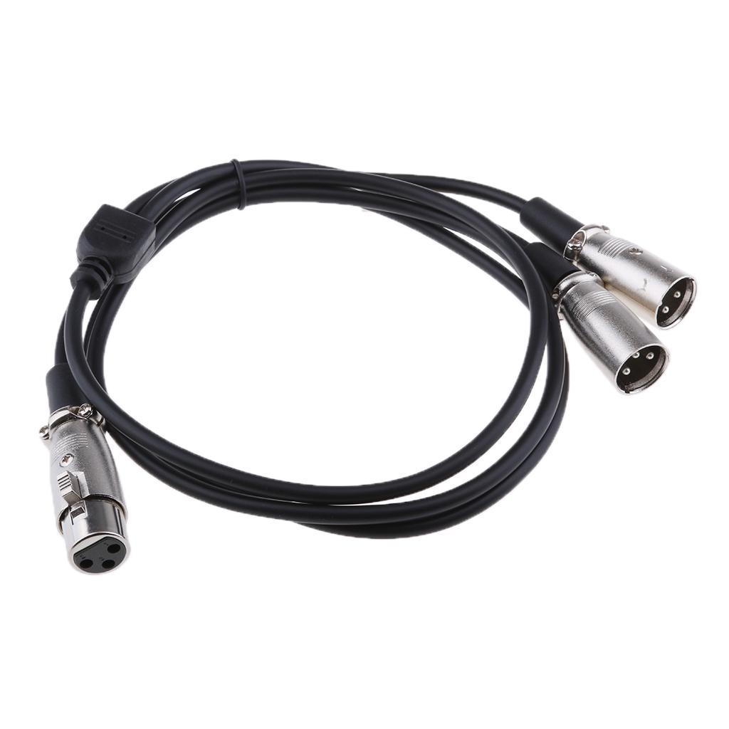 Balanced Microphone Patch Y Cable Cords - XLR Female to Dual XLR Male 3 Pin
