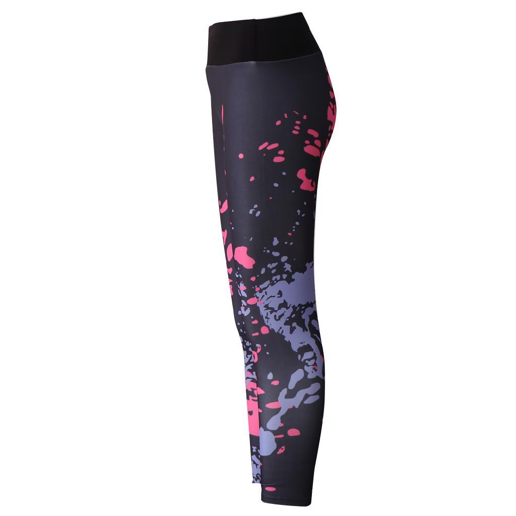 Print High Waist Full Length Women Yoga Leggings Dry Fit Running Gym Sport Pants