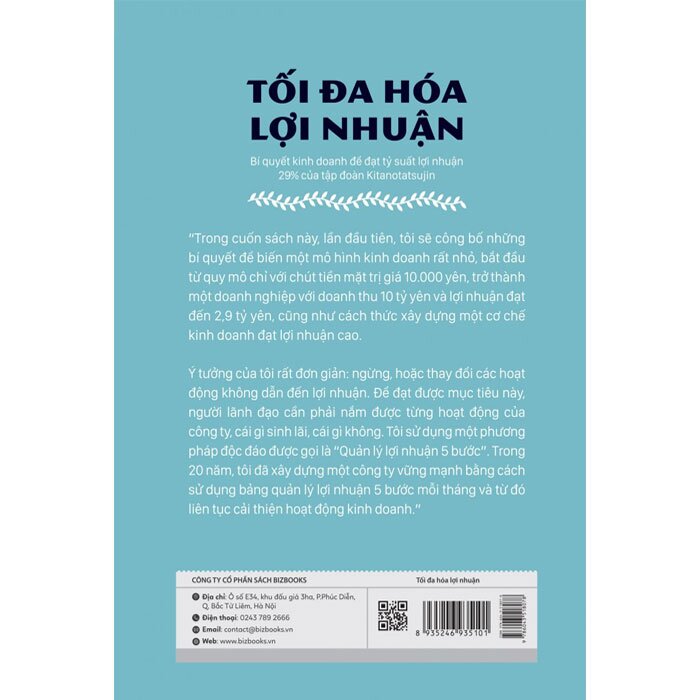 Tối đa hoá lợi nhuận - Bí quyết kinh doanh để đạt tỷ suất lợi nhuận 29% của tập đoàn Kitanotatsujin tặng kèm KT