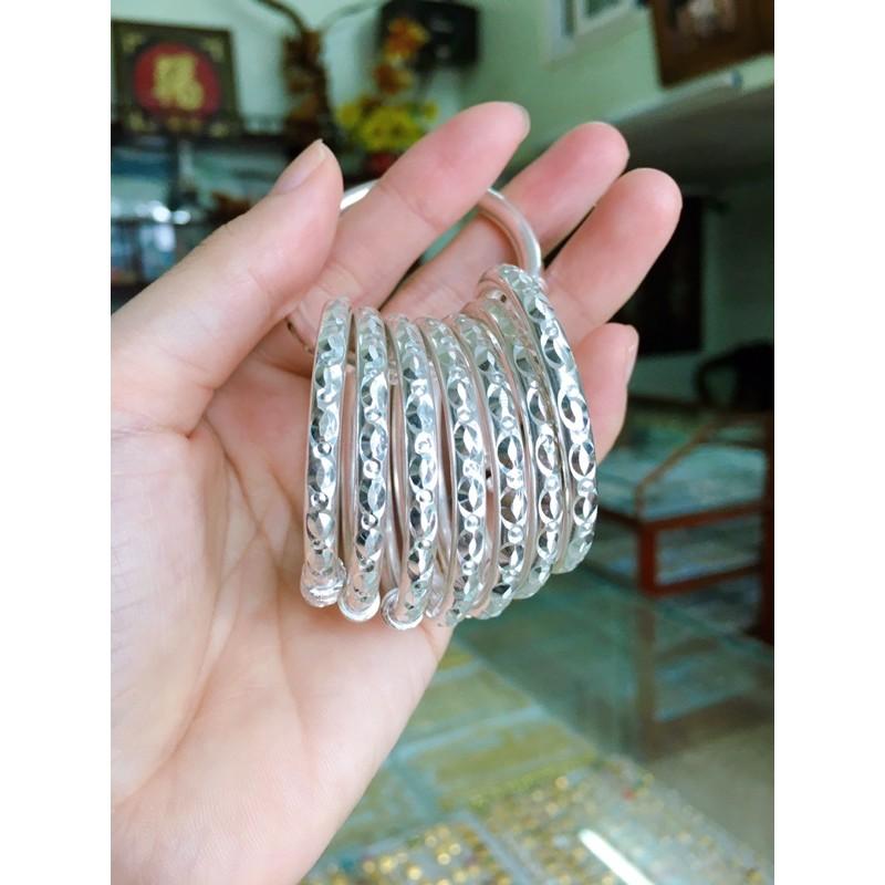 Lắc tay kiềng cứng phay chuẩn bạc ta cho bé yêu sáng đẹp giá tốt, kèm video và ảnh thật