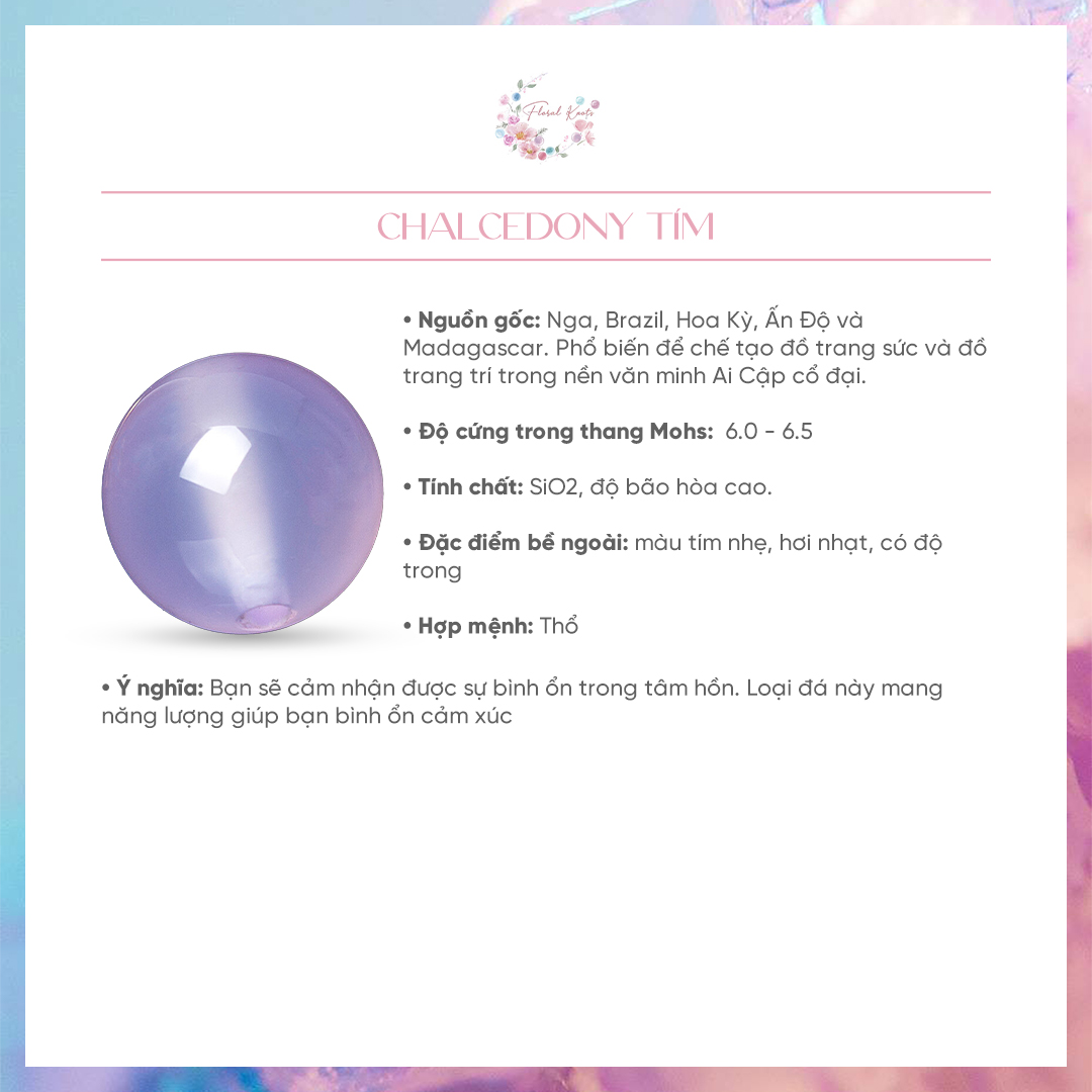 Vòng Đeo Tay Singapore Đá Thạch Anh Cầu Vòng Pastel Floral Knots
