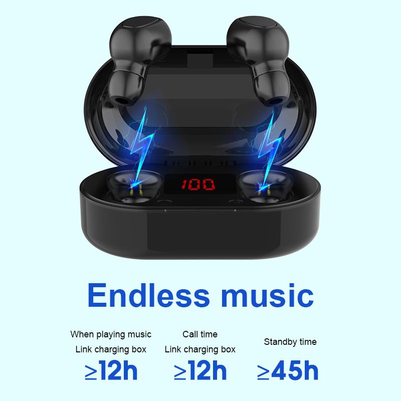 TWS Bluetooth Thông Minh Màn Hình Hiển Thị Kỹ Thuật Số HIFI Stereo-Tai Thể Thao Chống Nước Không Dây Tai Nghe Có Micro