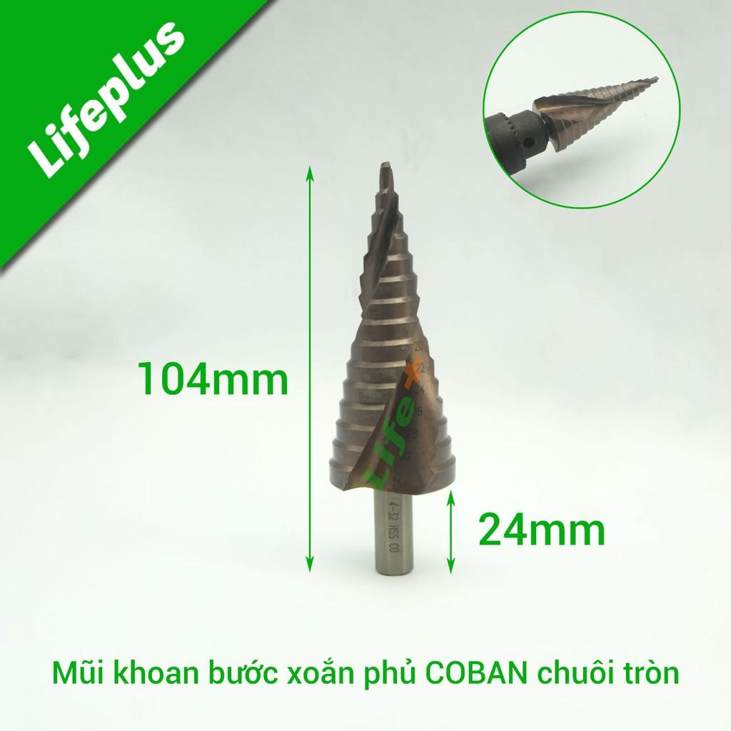 Mũi khoan bước xoắn thép gió M35 chuôi tròn vát phủ Coban
