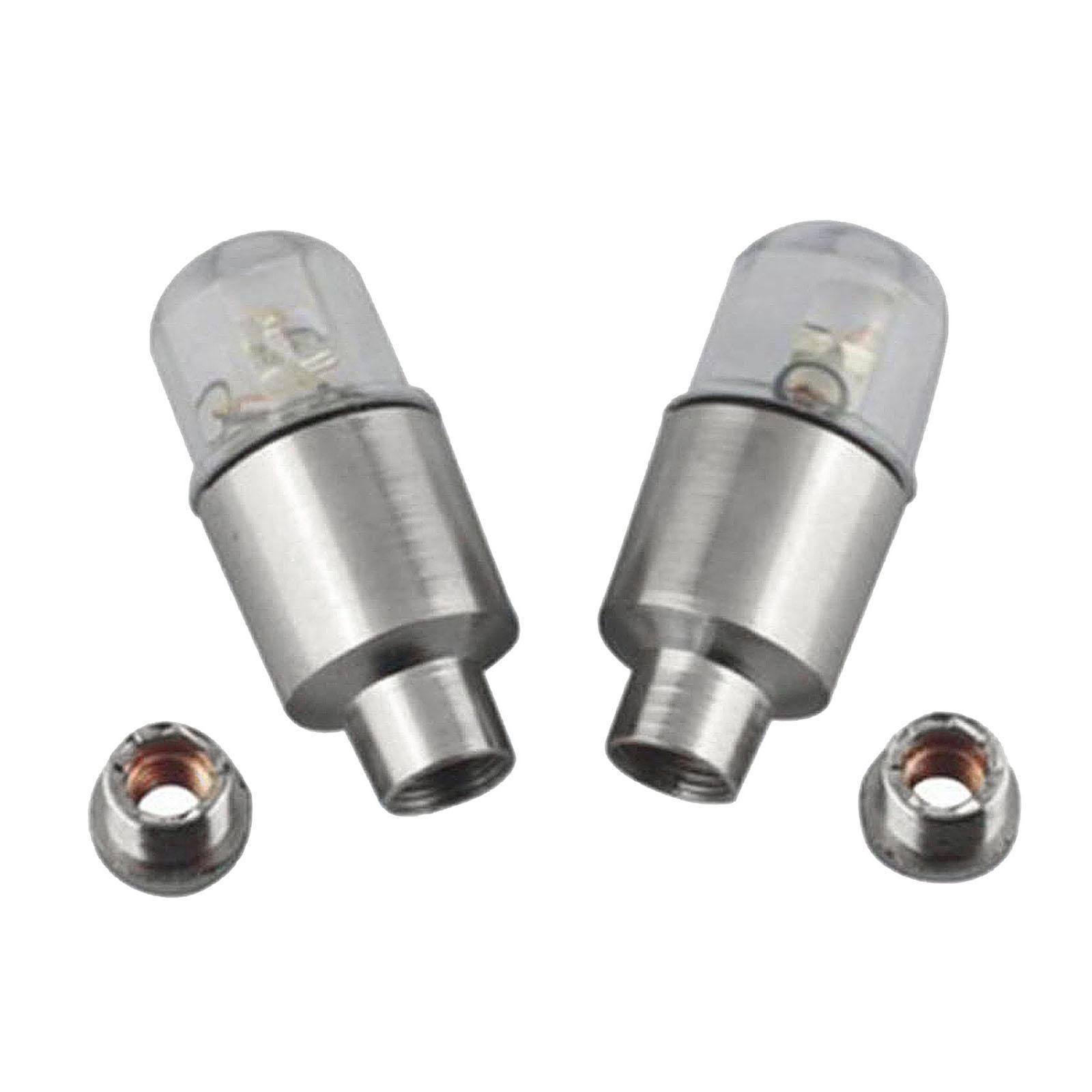 2X Motorcycles Wheel Tire Valve Stem Cap Neon LED Flash Light Spoke Lamp