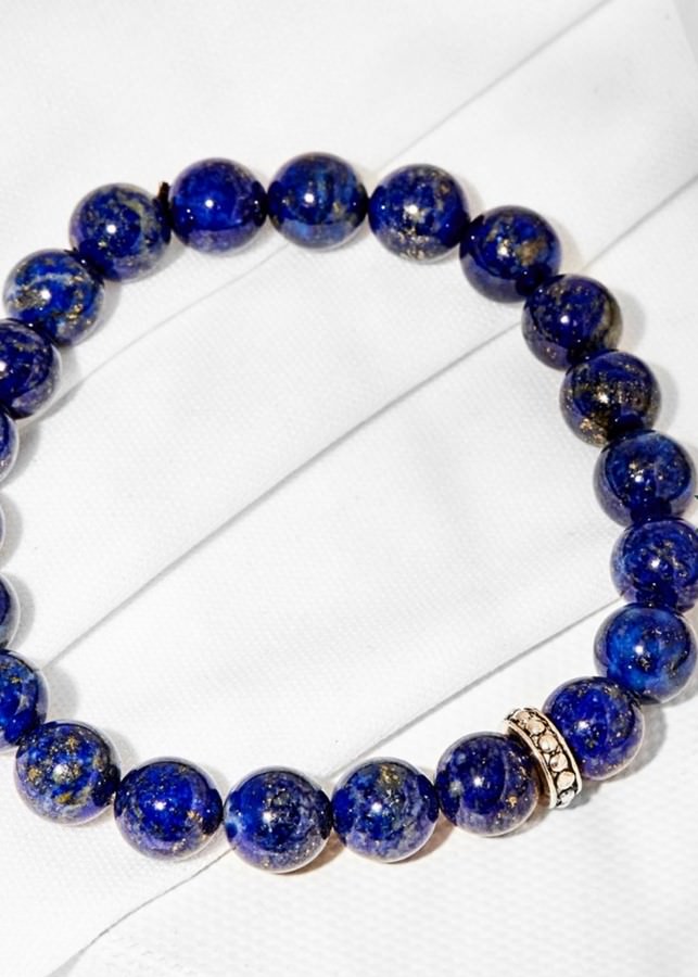 Vòng Tay Đá Lapis Lazuli Charm Bạc Thái - Thủy Mộc