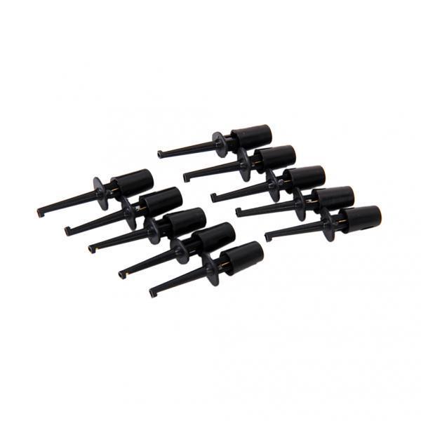 20Pcs Mini Test Hook Probe Lead Wire Cable Spring Clip Black for PCB SMD IC