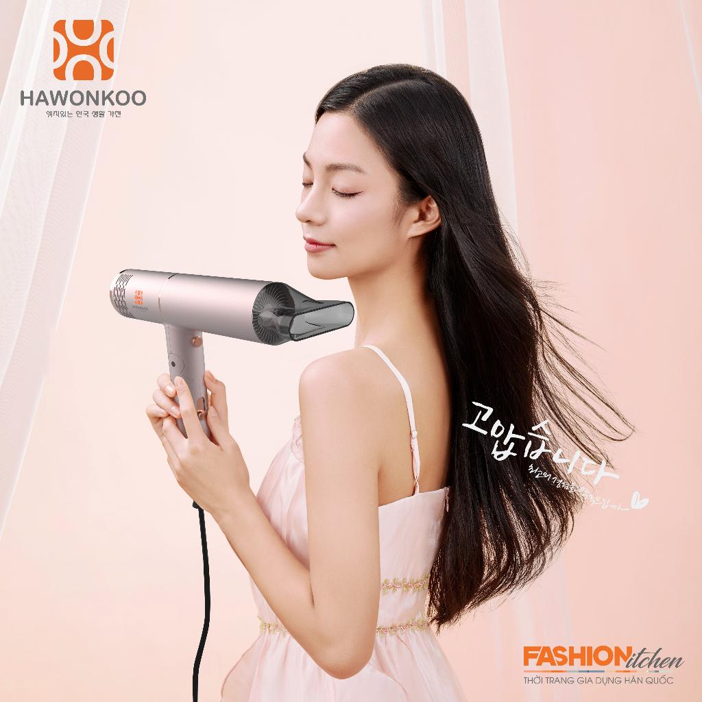 Máy sấy tóc Hawonkoo HDH-130-PK, Công nghệ tia UV khử khuẩn bảo vệ da đầu, Hàng Chính Hãng