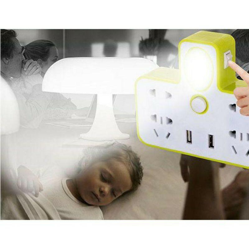 Ổ CẮM ĐIỆNỔ CẮM ĐIỆN 4 CỔNG 2 CỔNG USB KIÊM ĐÈN NGỦ ĐA NĂNG TIỆN DỤNG