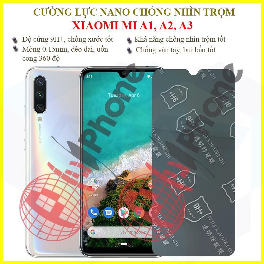 Dán chống nhìn trộm dành cho  Xiaomi Mi A1, Mi A2, Mi A3 - Dán cường lực dẻo nano 9H+