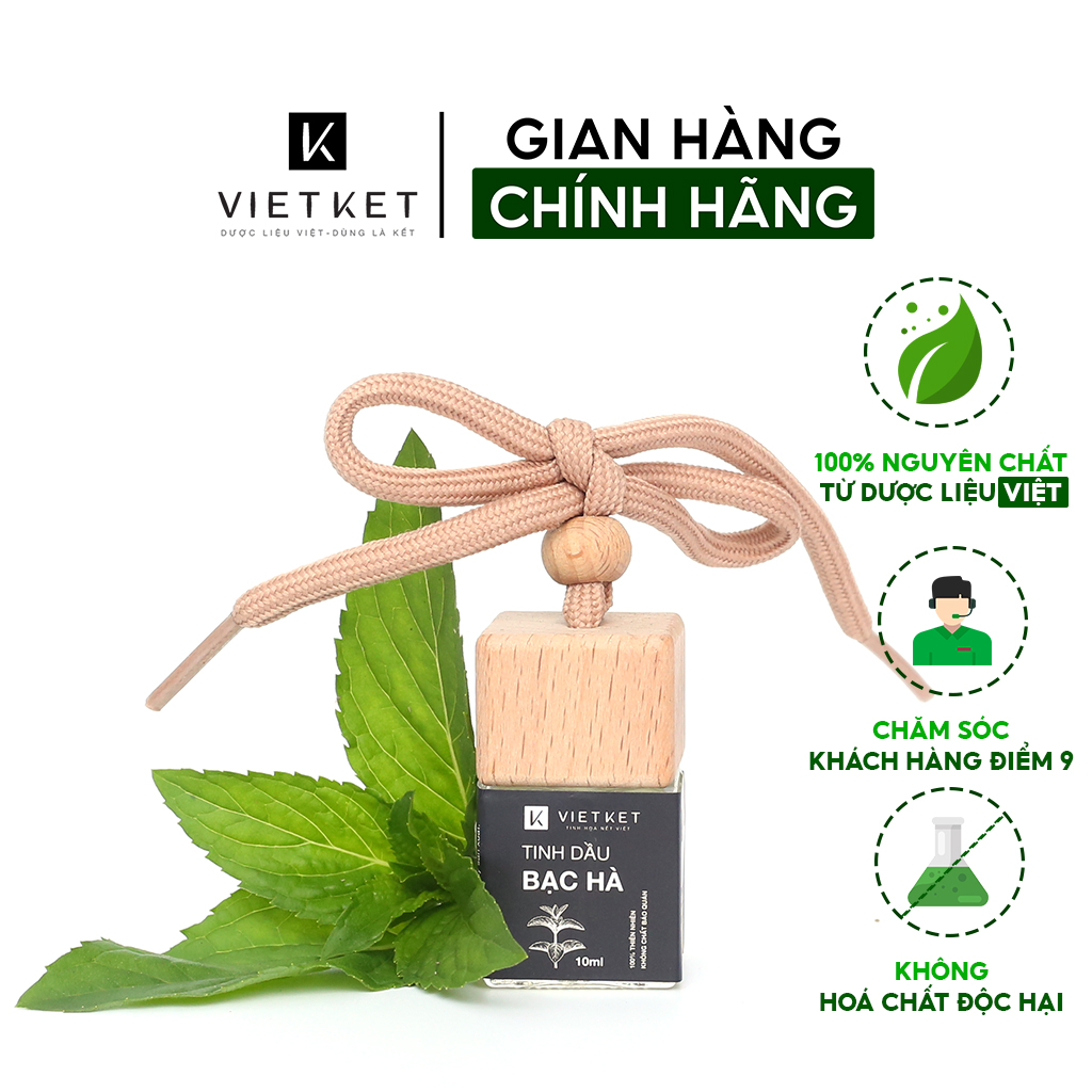 TINH DẦU BẠC HÀ TREO XE VIETKET (7ml) - Hương thơm thư giãn tạo cảm giác dễ chịu khi lái xe