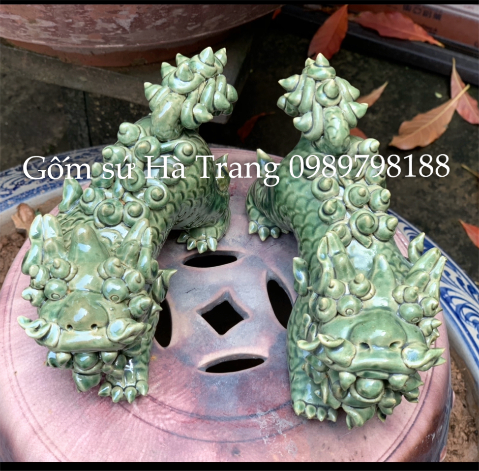 Đôi nghê phong thuỷ gốm sứ Bát Tràng cao cấp