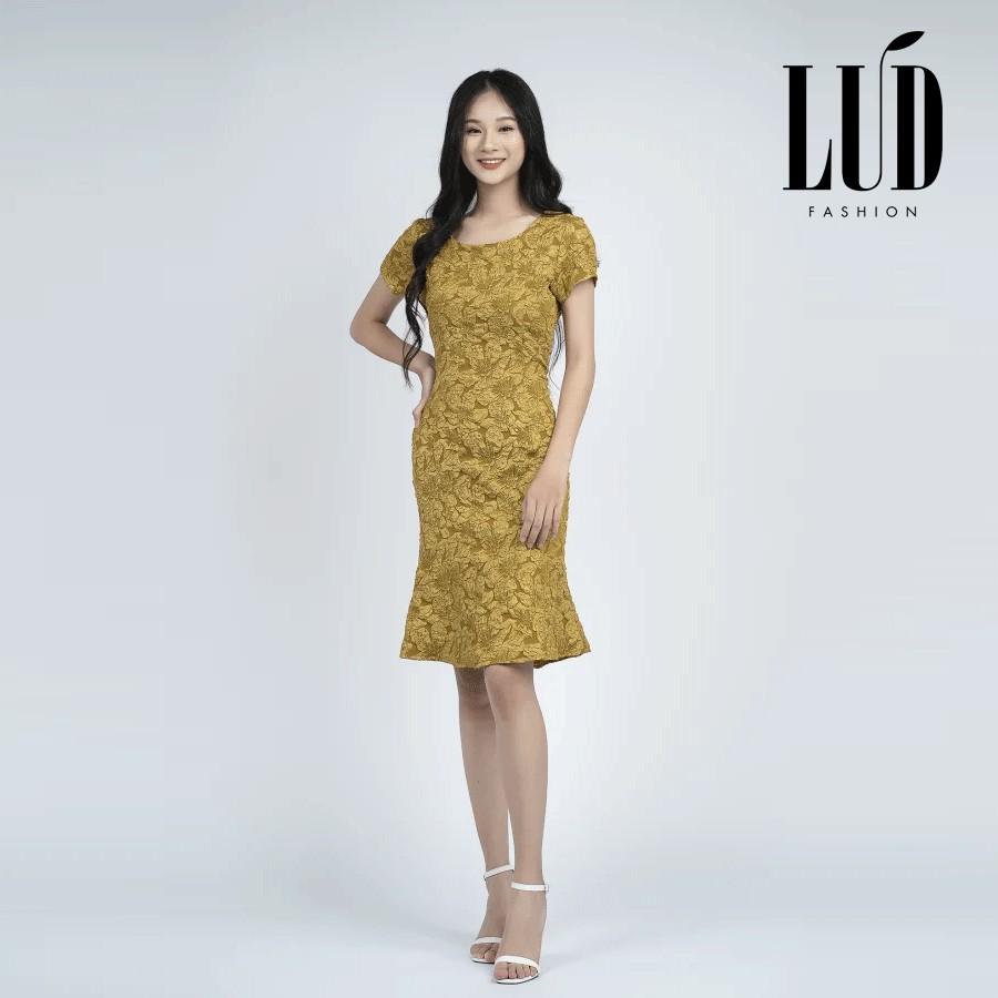 Đầm nữ đuôi cá họa tiết hoa LUD Fashion