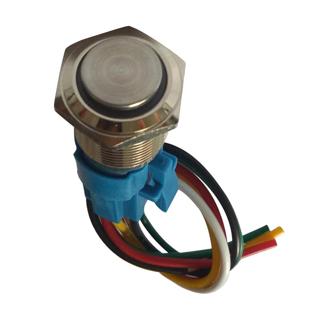 3-6V LED 16mm Momentary Push Button Switch IP65 with Wire Connector Yellow