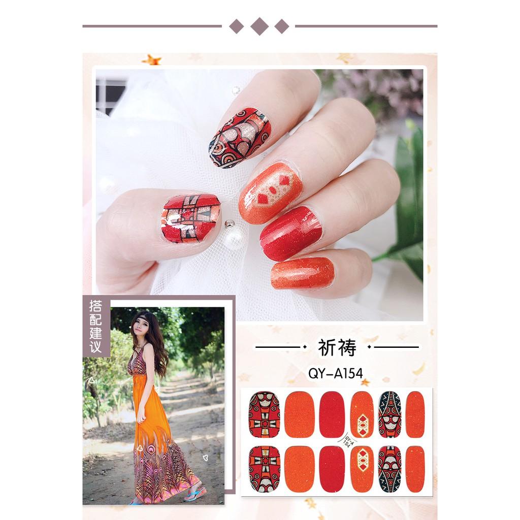 40 mẫu Miếng dán móng tay nail nhũ theo phong cách thời trang N06 mix mẫu