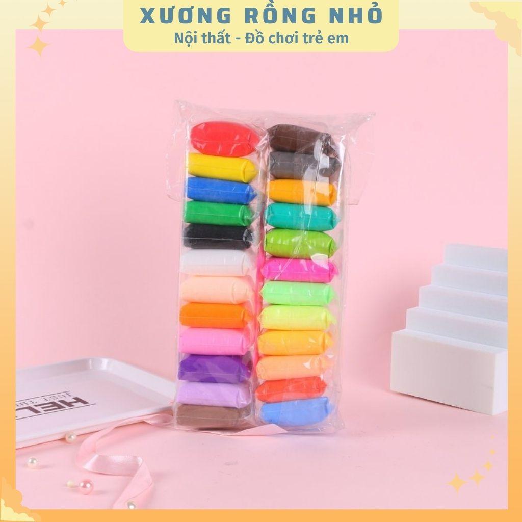 Hình ảnh Đất sét nhật tự khô an toàn 12 màu cao cấp Softclay nặn hình, làm Butter slime kèm bộ cây tạo hình loại 1 hàng đẹp