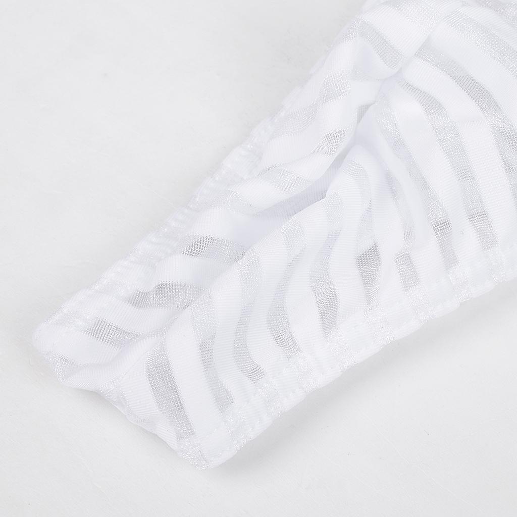 Men's Sheer Mesh Striped Panties Pouch Thong Low Waist Underpants Brief T-back Underwear