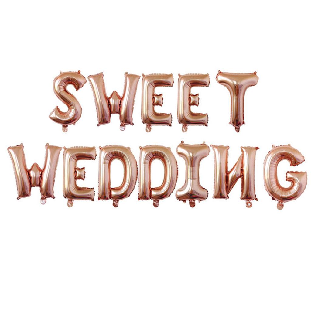 Sweet Wedding Foil Balloon Bunting Banner Wedding Party Decoration Champagne