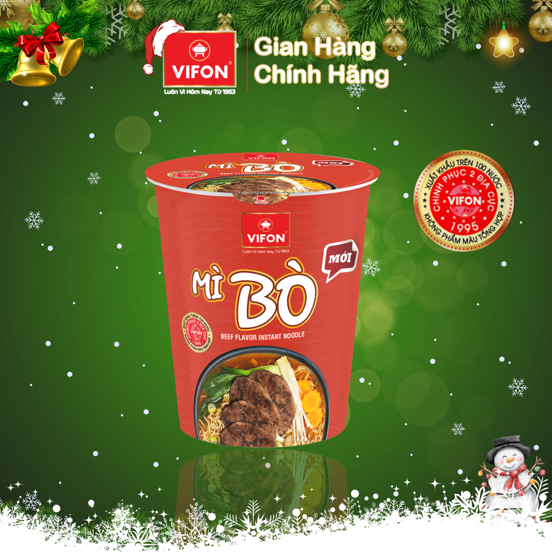 Thùng 24 Ly Mì Bò NGON NGON VIFON (60g / Ly)