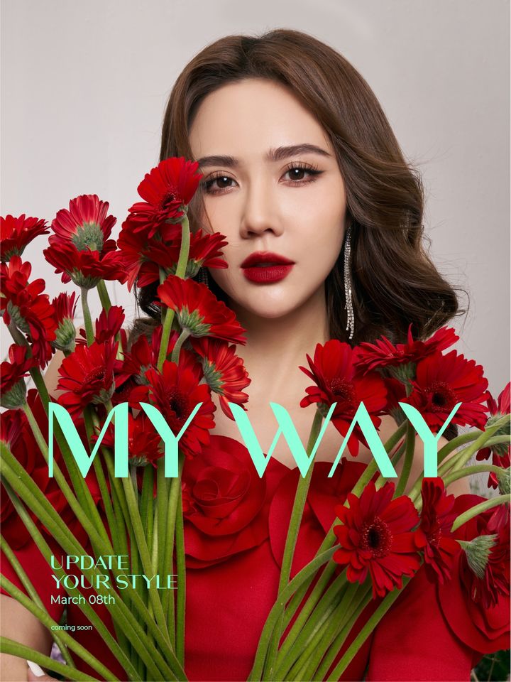 Đầm Nữ Dự Tiệc My Way Dáng A Trễ Vai Đính Hoa Sang Trọng 5MD03109